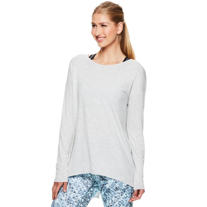 Women's Gaiam Serenity Split Back Yoga Top, Size: Medium, White