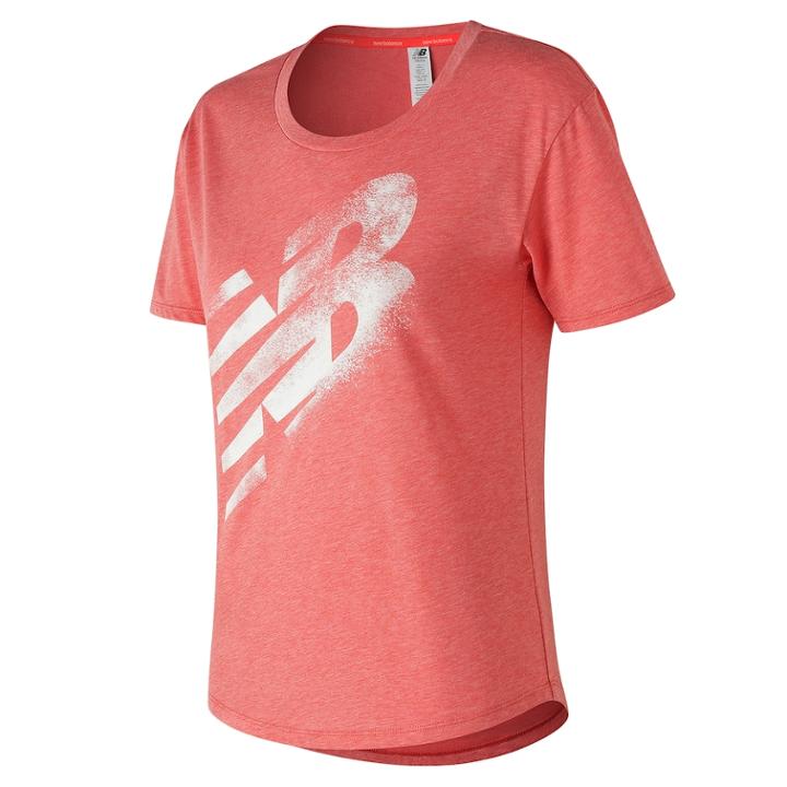 Women's New Balance Graphic Tech Short Sleeve Tee, Size: Large, Pink