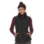 Women's Weathercast Puffer Vest, Size: Large, Black