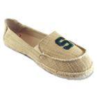 Women's Campus Cruzerz Michigan State Spartans Sparkle Cabo Slip-on Shoes, Size: 10, Beig/green (beig/khaki)