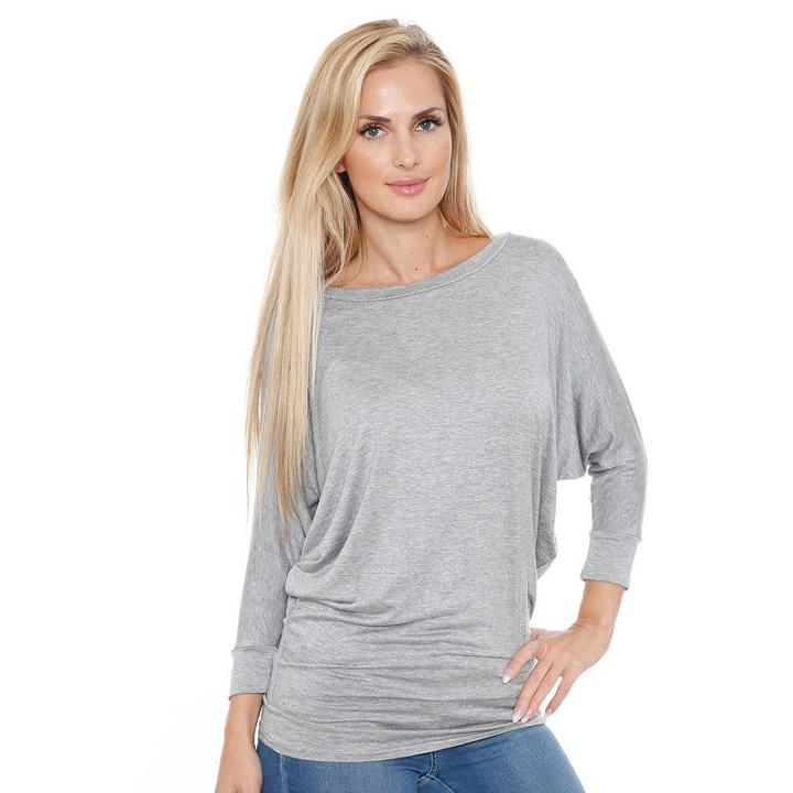 Women's White Mark Dolman Tunic, Size: Large, Light Grey