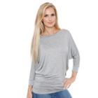 Women's White Mark Dolman Tunic, Size: Large, Light Grey