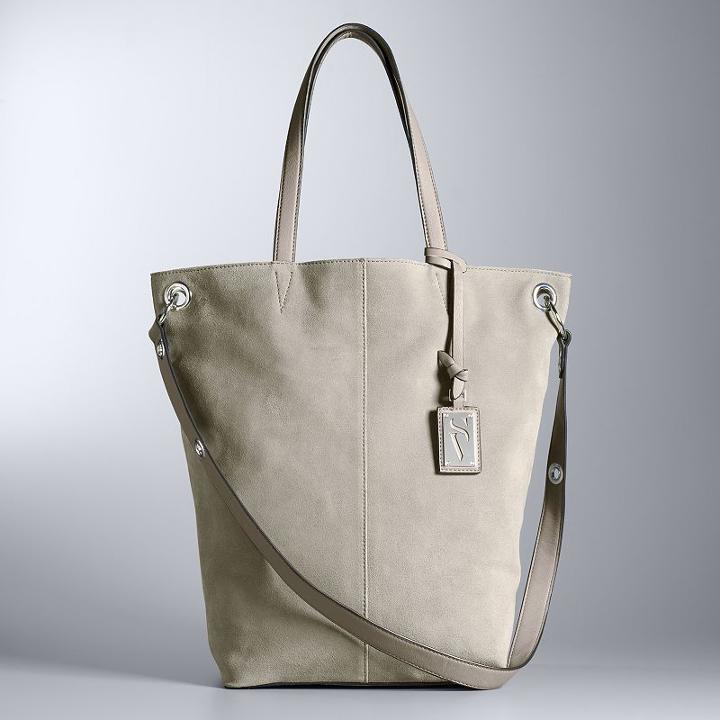Simply Vera Vera Wang Oakland Suede Tote, Women's, Green