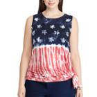 Plus Size Chaps Tie-dye Flag Graphic Tank, Women's, Size: 2xl, Pink Ovrfl