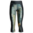 Women's Under Armour Heatgear Print Capri Leggings, Size: Xl, Grey (charcoal)