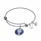 Love This Life Crystal #1 Athlete Trophy Charm Bangle Bracelet, Women's, Grey
