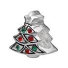 Individuality Beads Sterling Silver Crystal Christmas Tree Bead, Women's, Green