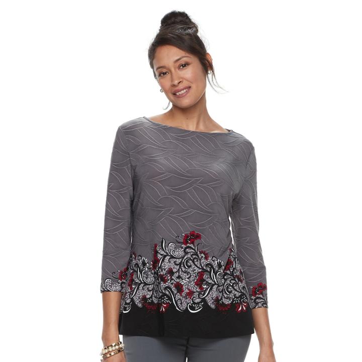 Women's Croft & Barrow&reg; Ballet Neck Top, Size: Large, Med Red