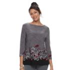 Women's Croft & Barrow&reg; Ballet Neck Top, Size: Large, Med Red