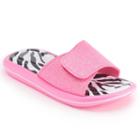 Girls 4-16 Zebra Slide Sandals, Girl's, Size: 12/13, Dark Pink