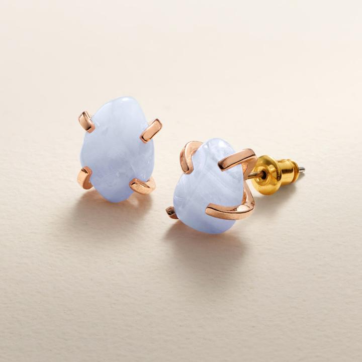 Lc Lauren Conrad Blue Quartz Stud Earrings, Women's