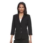 Women's Napa Valley Linen Blend Jacket, Size: 16, Black