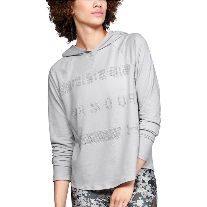 Women's Under Armour Raglan Graphic Hoodie, Size: Xs, Light Grey