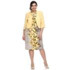Plus Size Maya Brooke Floral Dress & Jacket Set, Women's, Size: 14 W, Yellow