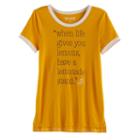 Girls 7-16 & Plus Size Mudd&reg; Ringer Graphic Tee, Size: 20 1/2, Gold