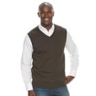 Men's Croft & Barrow&reg; True Comfort Classic-fit Sweater Vest, Size: Large, Dark Brown