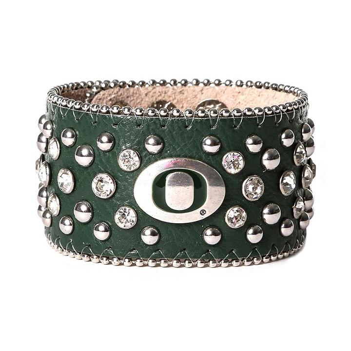 Women's Oregon Ducks Glitz Cuff Bracelet, Green