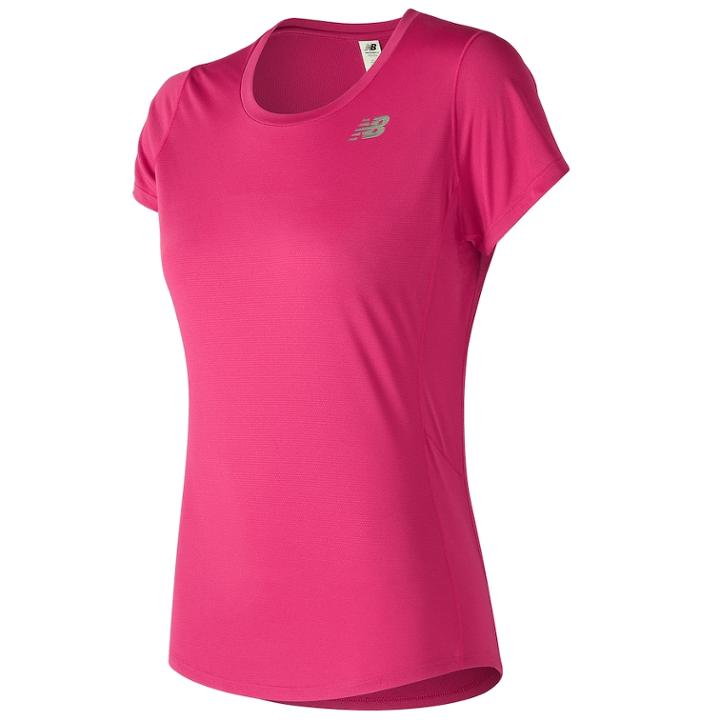 Women's New Balance Accelerate Short Sleeve Tee, Size: Large, Pink Other