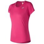 Women's New Balance Accelerate Short Sleeve Tee, Size: Large, Pink Other