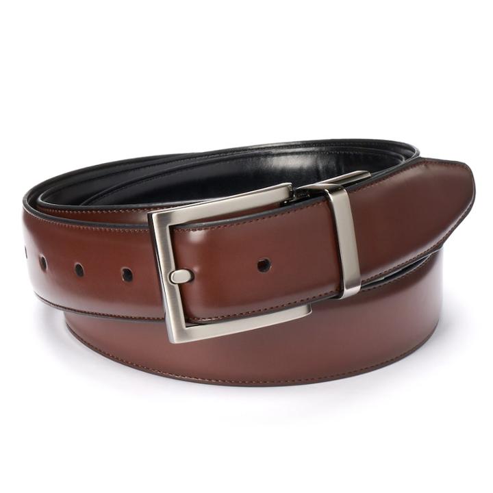 Big & Tall Apt. 9&reg; Reversible Burnished Dress Belt, Men's, Size: 52, Dark Brown
