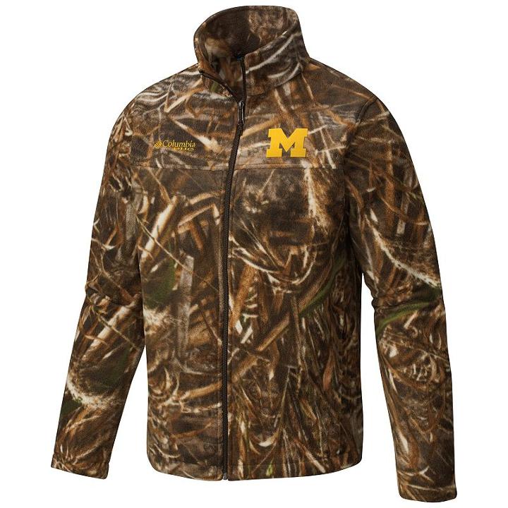 Men's Columbia Michigan Wolverines Flanker Camo Jacket, Size: Xxl, Pink Ovrfl