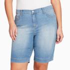 Plus Size Gloria Vanderbilt Amanda Embellished Bermuda Shorts, Women's, Size: 22 W, Dark Blue