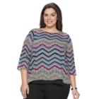 Plus Size Dana Buchman Split Back Layered Top, Women's, Size: 2xl, Dark Pink