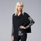 Women's Simply Vera Vera Wang Ribbed Poncho, Size: L-xl, Black