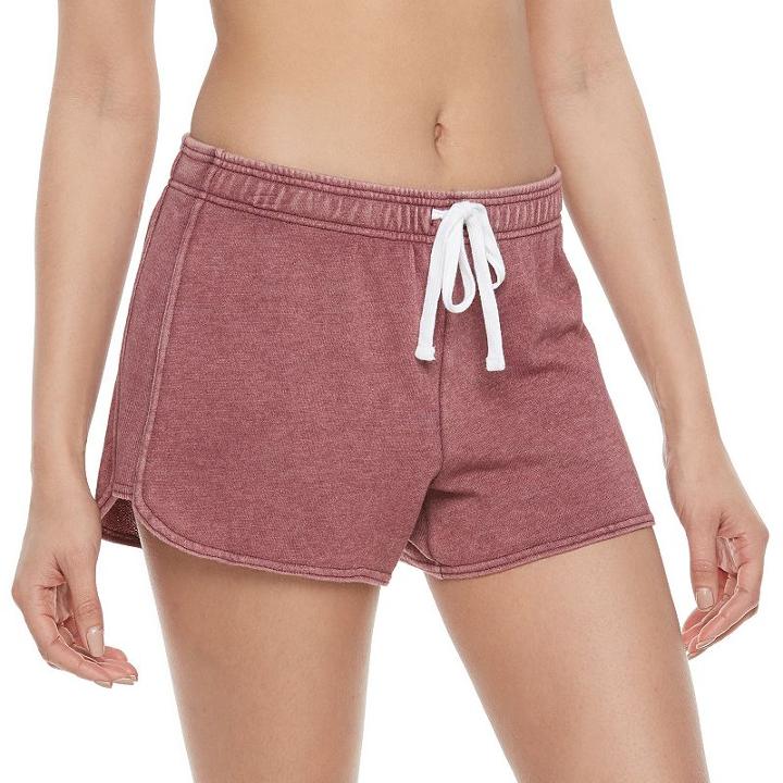 So, Juniors' &reg; French Terry Lounge Shorts, Girl's, Size: Medium, Drk Purple