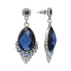 1928 Beaded Drop Earrings, Women's, Blue