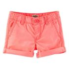 Girls 4-8 Oshkosh B'gosh&reg; Solid Twill Rolled Cuff Shorts, Girl's, Size: 4, Orange