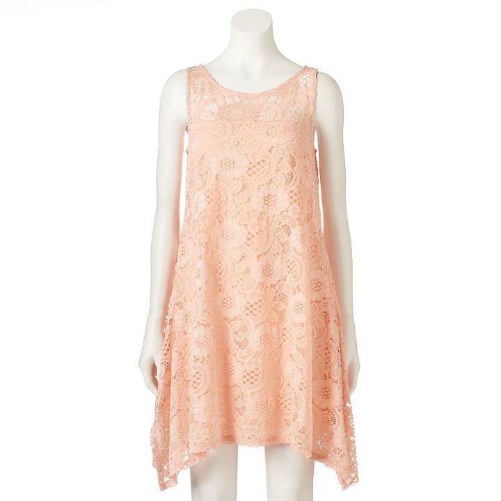 Women's Bethany Floral Lace A-line Dress, Size: Small, Light Pink