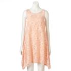 Women's Bethany Floral Lace A-line Dress, Size: Small, Light Pink
