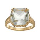 18k Gold Over Silver Green Quartz Ring, Women's, Size: 7, Lt Green