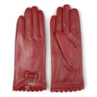 Women's Journee Collection Leather Wool Lined Gloves, Size: Medium, Red