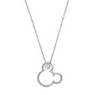 Disney's Mickey Mouse Crystal Pendant Necklace, Women's, Grey