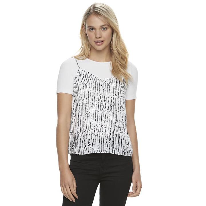 Juniors' Jolie Vie Slip Crop Top & Ribbed Tee, Girl's, Size: Small, Ovrfl Oth