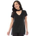 Women's Ab Studio Cutout Tee, Size: Xlrg Av/rg, Black