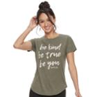 Juniors' Be Kind Be True Be You Graphic Tee, Teens, Size: Small, Green