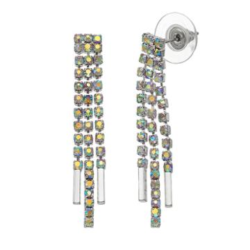 Simulated Aurora Borealis Fringe Drop Earrings, Women's, Multicolor