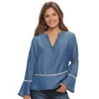 Juniors' Love, Fire Bell Sleeve Top, Teens, Size: Xl, Blue (navy)
