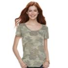 Juniors' Mudd&reg; Roadtrip Scoopneck Tee, Teens, Size: Small, Med Green