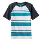 Boys 8-20 Urban Pipeline&reg; Striped Raglan Henley Tee, Boy's, Size: Xl, Turquoise/blue (turq/aqua)