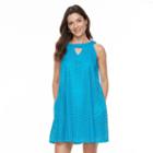 Women's Hope & Harlow Sleeveless Halter Strap Keyhole Dress, Size: 14, Blue