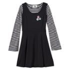Disney D-signed Girls 7-16 Tsum Tsum Striped Graphic Jumper Dress, Girl's, Size: Xs, Black