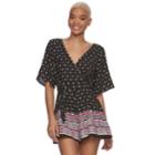 Juniors' Three Pink Hearts Printed Romper, Teens, Size: Xs, Oxford
