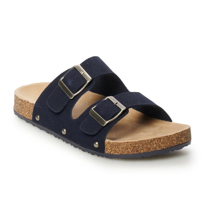 Mudd&reg; Women's Double Buckle Slide Sandals, Size: Small, Blue (navy)