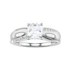Diamonluxe Sterling Silver 2 Carat T.w. Simulated Diamond Engagement Ring, Women's, Size: 7, White