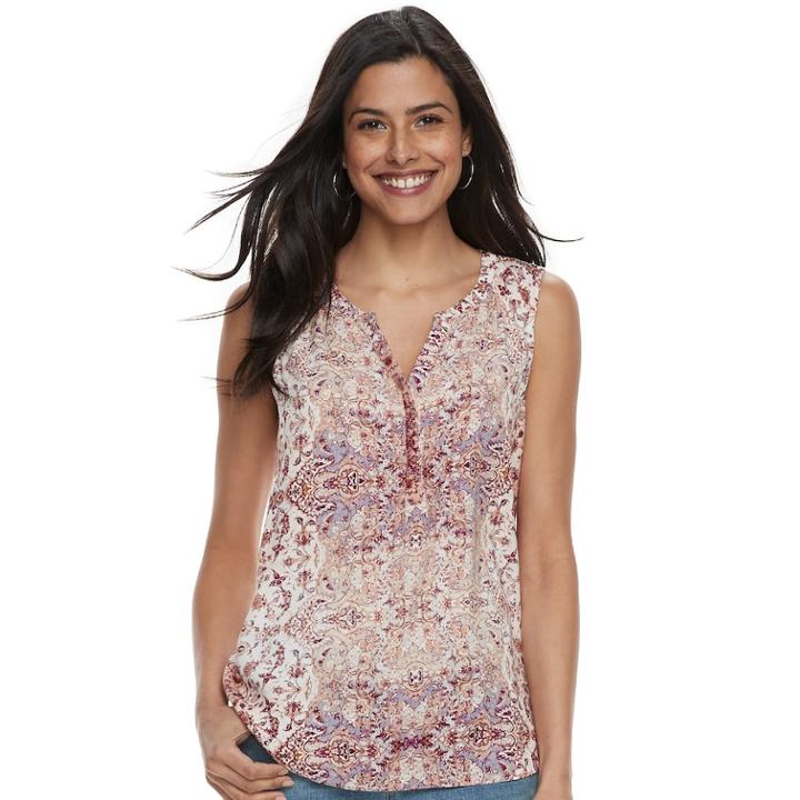 Women's Sonoma Goods For Life&trade; Printed Tank, Size: Small, Med Purple