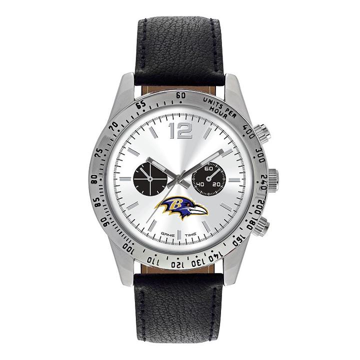 Game Time, Men's Baltimore Ravens Letterman Watch, Black